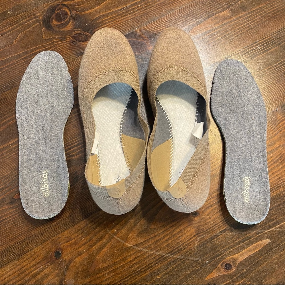 Allbirds Womens Tree Breezers Tan Wool Ballet comfortable Flats Slip Ons SZ-9 - Picture 9 of 10